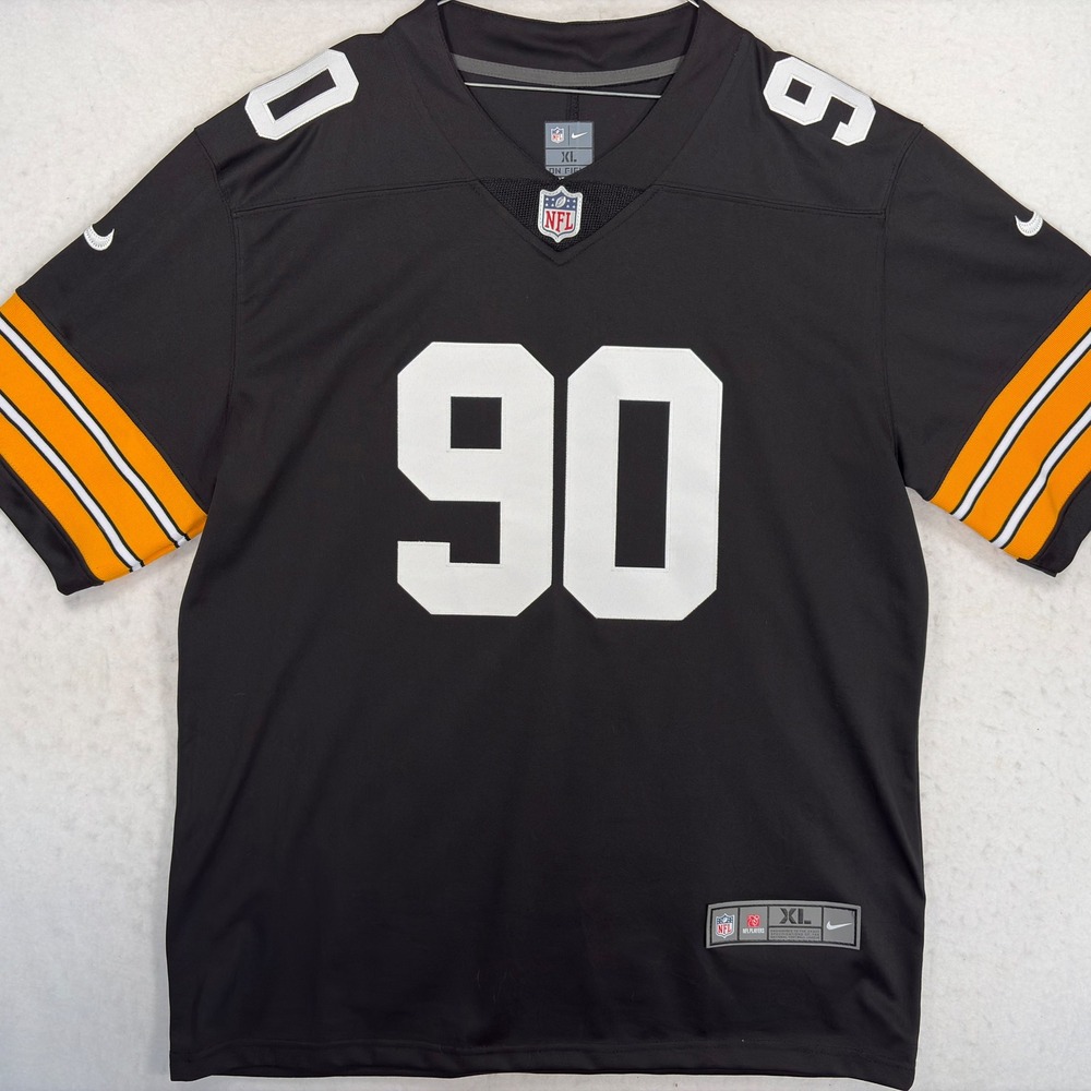 Nike NFL Pittsburgh Steelers TJ Watt 90 Jersey Mens XL Black On Field Football